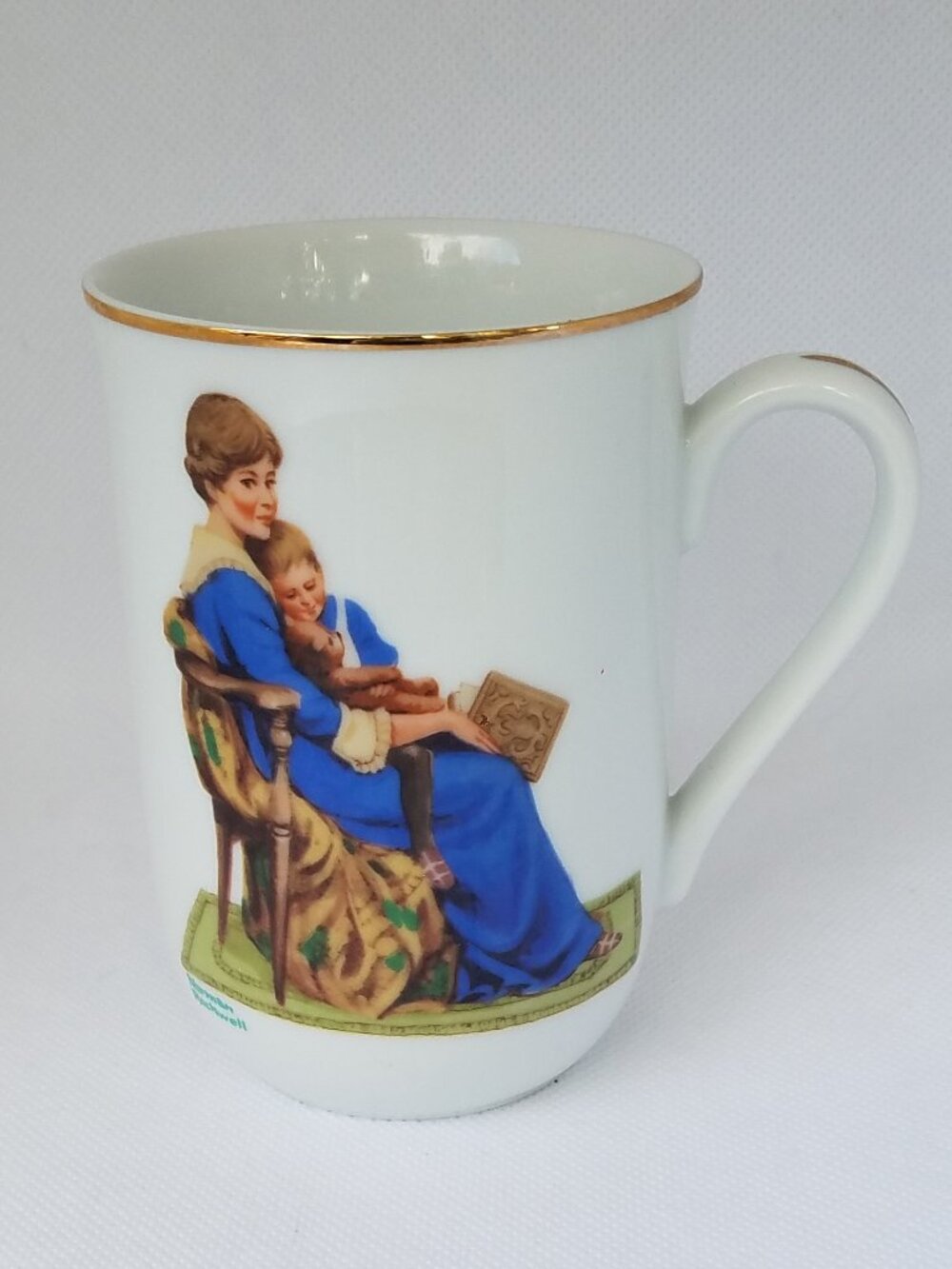 Vintage Norman Rockwell Museum "Bedtime" Porcelain with 24K Gold Trim
